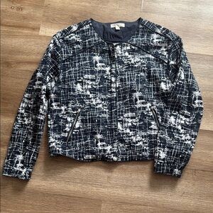 Kenar cotton/spandex navy blue bomber jacket